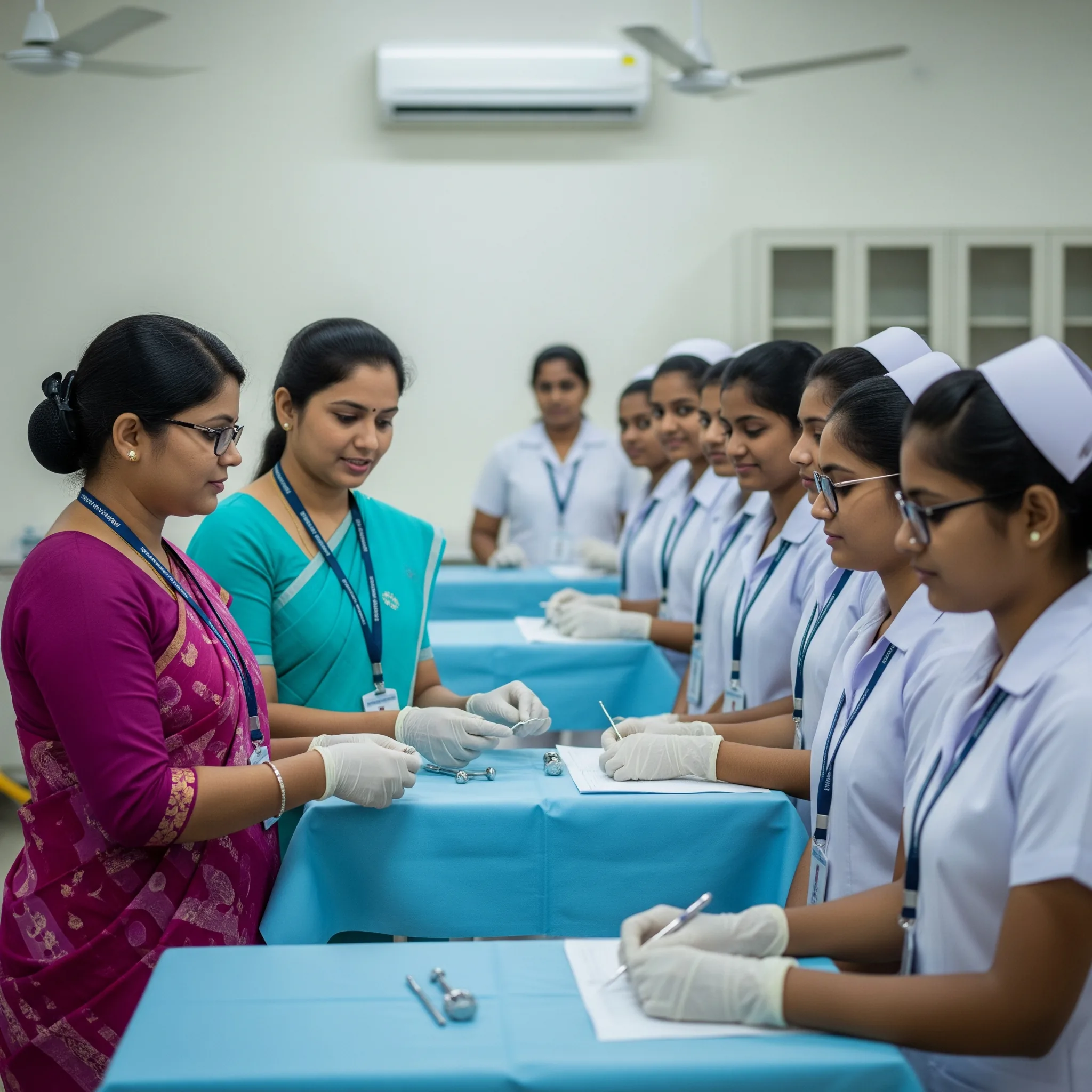 BSc Nursing students in clinical training at JKKN College of Nursing, Tamil Nadu