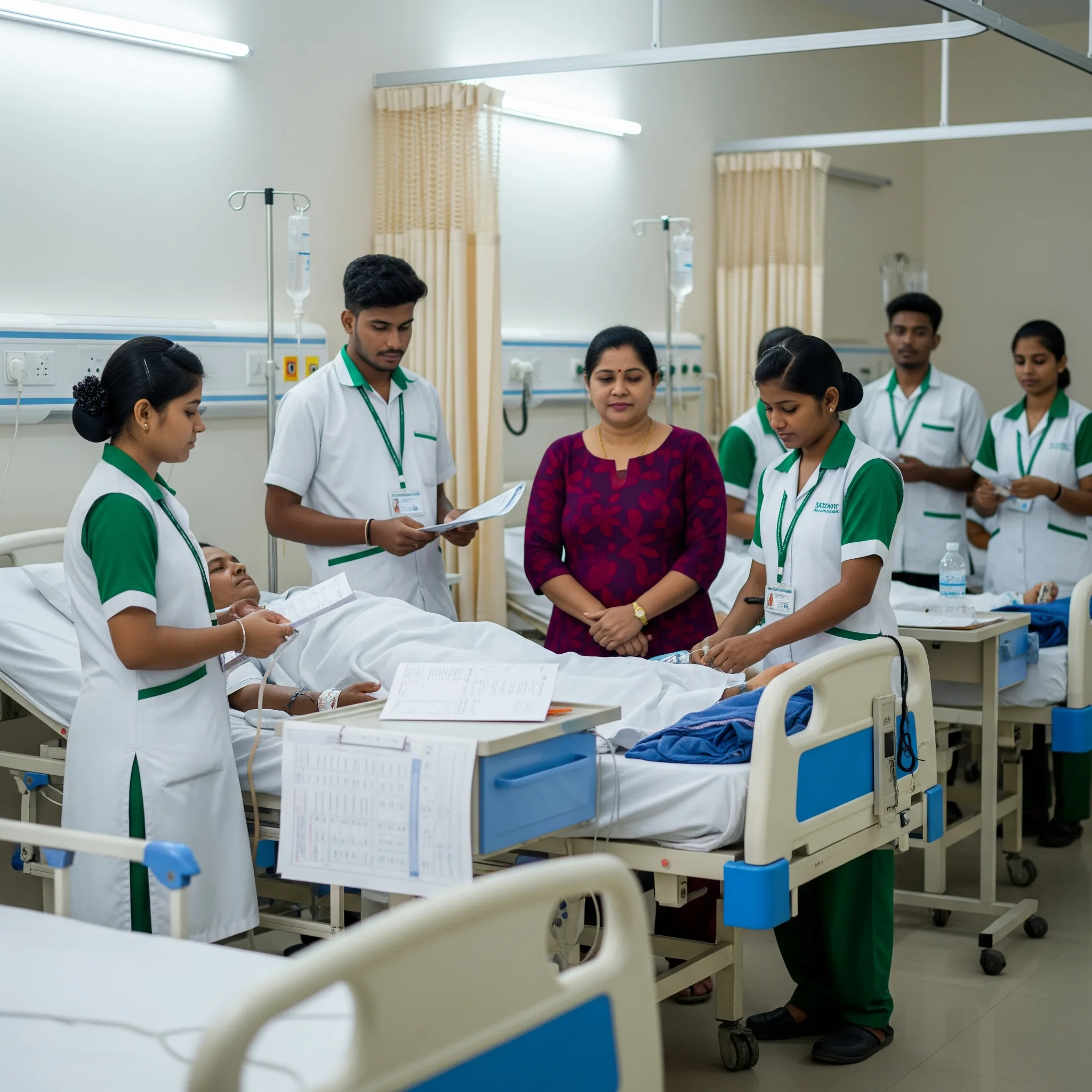 BSc Nursing patient care training at 500-bed teaching hospital — JKKN College, Komarapalayam