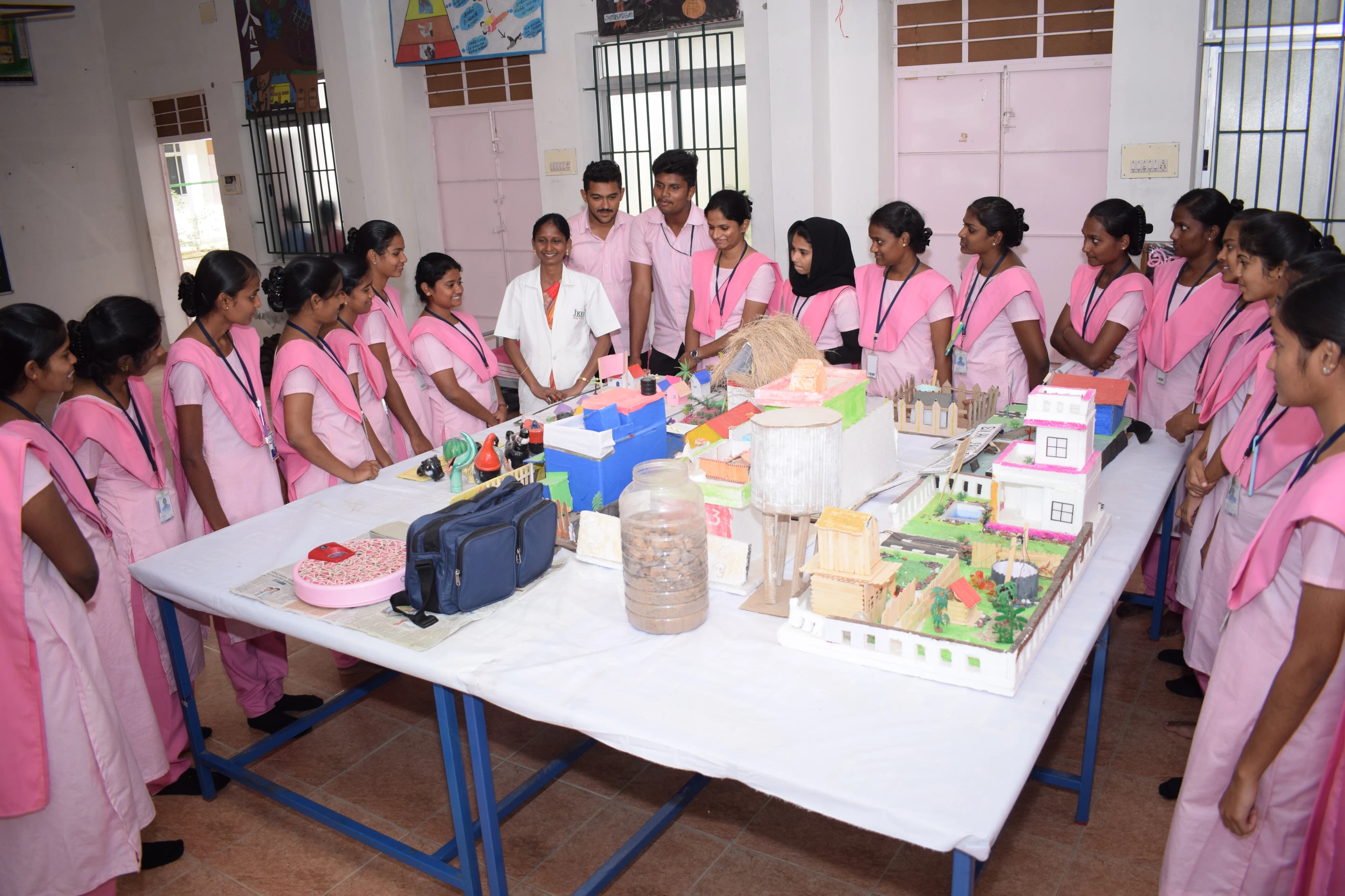 Post Basic BSc Nursing students in practical lab session at JKKN College of Nursing