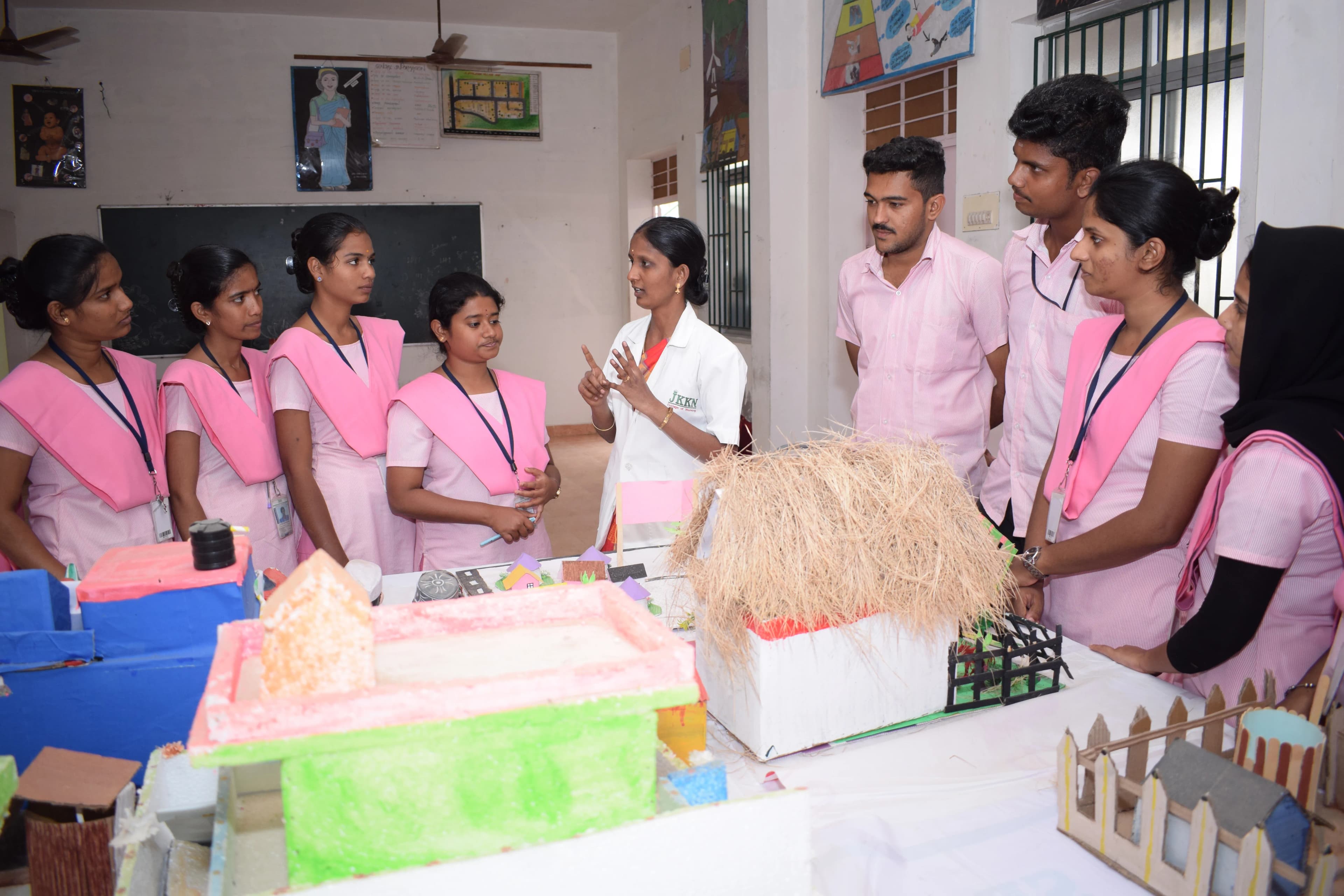 M.Sc Community Health Nursing students in field training session at JKKN College of Nursing