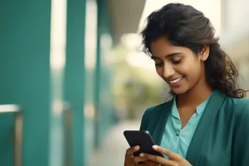 Student Using Mobile Phone